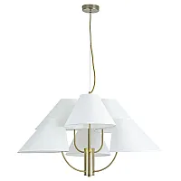 Люстра подвесная Рондо (Rondo) A4086LM-6AB Arte Lamp белая на 6 ламп, основание античное бронза в стиле современный Люстра подвесная Рондо (Rondo) A4086LM-6AB Arte Lamp белая на 6 ламп, основание античное бронза в стиле современный